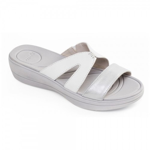 extra wide white sandals